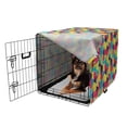 thumbnail image 2 of Colorful Dog Crate Cover, Mosaic Pattern with Lines and Hand Drawn Elements Borders with Trapezoid Shapes, Easy to Use Pet Kennel Cover for Medium Large Dogs, 35" x 23" x 27", Multicolor, by Ambesonne, 2 of 6