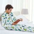 thumbnail image 6 of Honeii Cartoon Sea Creatures Pattern Mens Pajamas Set,2pcs Men's Lounge Long Sleeve Sleep Shirt and Pajama Bottoms Sleepwear Set,Mens Pjs Sets-Small, 6 of 7