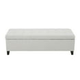 thumbnail image 5 of Storage Ottoman, Upholstered Fabric Ottoman with Storage, Storage Bench with Safety Hinge, for Entryway Living Room  Bedroom, Light Gray, 5 of 9