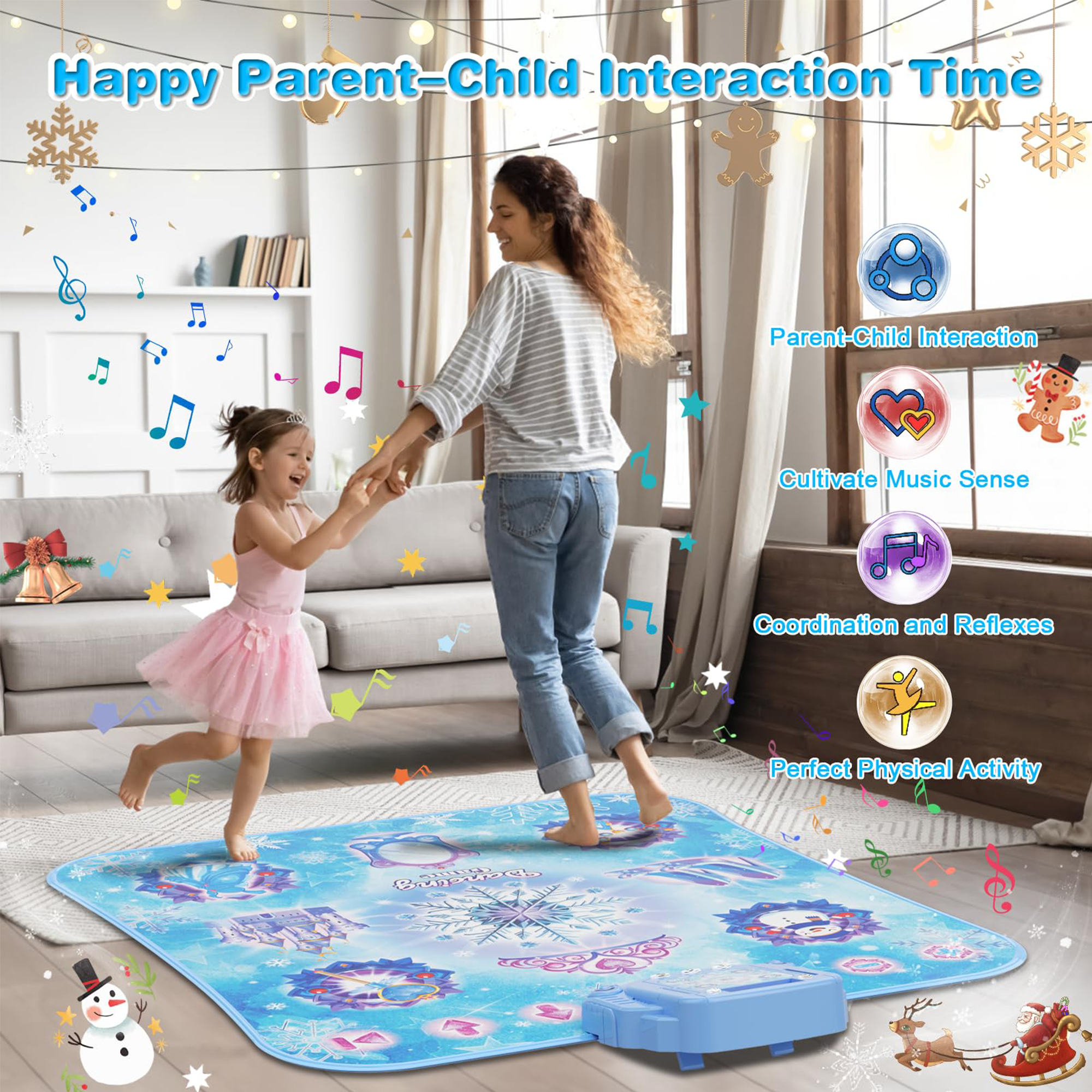 Richgv Kids Dance Mat, Girl Toy Light up Dance Pad with Bluetooth, Music Dance Game Toy Gift for 3-12 Year Old Girls