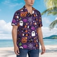 thumbnail image 2 of Lsque Halloween Sweet Candy pattern Hawaiian Shirt for Men, Unisex Summer Beach Casual Short Sleeve Button Down Shirts-3X-Large, 2 of 9