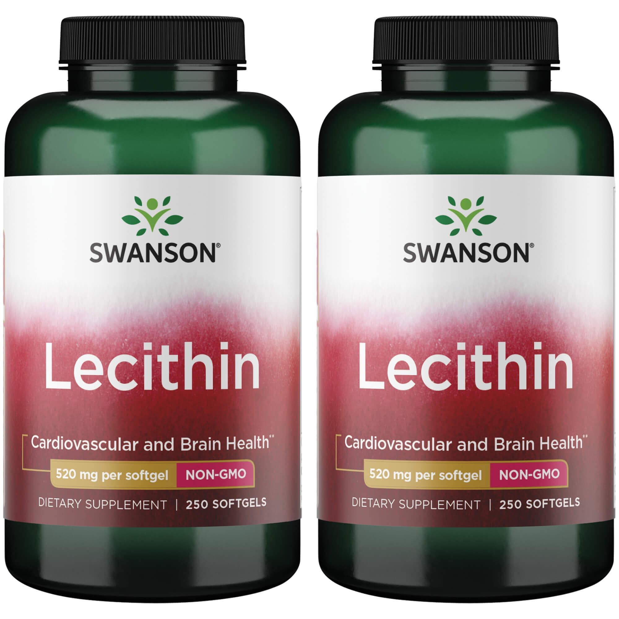 Swanson Lecithin NonGmo 520 mg 250 Sgels 2 Pack