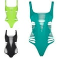 thumbnail image 3 of AOOOWER Hollow out Swimwear for Women One Piece Swimsuit Cutout Bathing Suit, 3 of 10