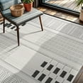 thumbnail image 6 of CAMILSON Micro Loop High-Low Pile Stain Resistant Indoor Area Rugs Geometric-White 8x10, 6 of 8