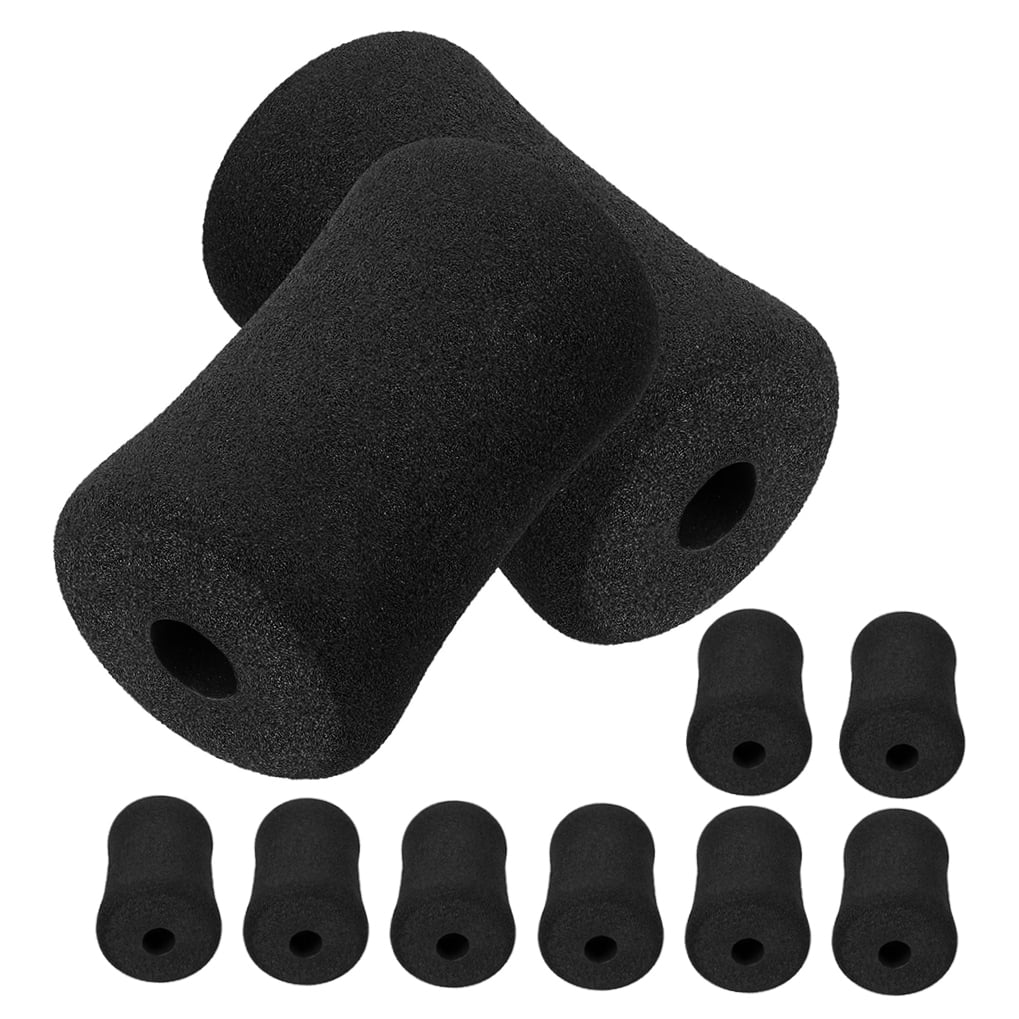FRCOLOR 10Pcs Black Foam Roller Pads Gym Replacement Parts Cover for Leg Extension Machine and Ab Training Accessories