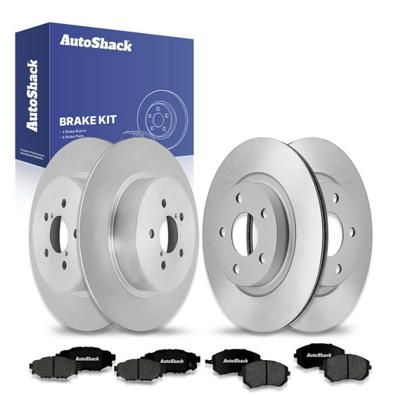 AutoShack Front Vented & Rear Solid Brake Rotors   Premium Ceramic Pads 12-PC Brake Kit Replacement for 2005 Subaru Legacy