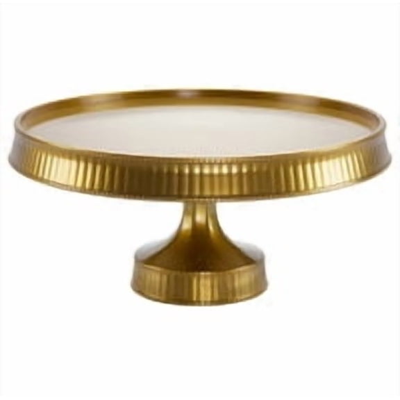 EcoQuality 10.5" Gold Cake Stand - Durable Elegant Dessert Stand - Cake Plate for Serving Desserts, Appetizers, Cupcakes, Display Server Tray for Birthday, Wedding, Christmas, Kitchen Party (1)