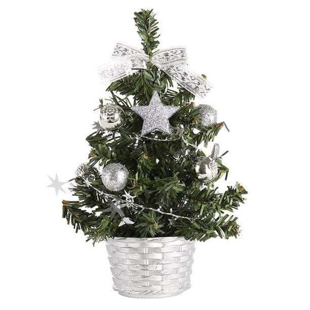 Mini Árbol de Navidad Artificial - 20cm Plata Ormromra ZJWJ879-4
