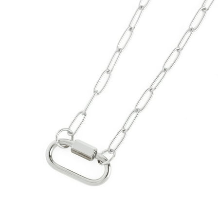 Cousin DIY Silver Paperclip Chain with Carabiner Pendant, 18" 3" Extender, Metal, Adult, 69995781