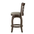 thumbnail image 4 of Weston Home Motif Round Swivel Cherry Finish High Back Counter Height Stool, Dark Gray Linen, 4 of 6