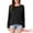 Black, variant on Long Sleeve Oversized Round Neck Sleepwear Shirts S Black
