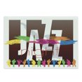 thumbnail image 1 of Music Cutting Board, Colorful Jazz Sign with Various Performer Silhouettes Illustration in Retro Boho Art, Decorative Tempered Glass Cutting and Serving Board, Large Size, Multicolor, by Ambesonne, 1 of 1