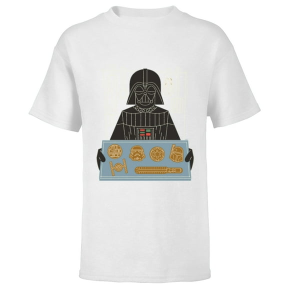 Star Wars Darth Vader Christmas Cookies Holiday - Short Sleeve T-Shirt for Kids - Customized-White