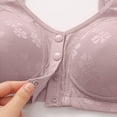 thumbnail image 3 of Arlun,Full Coverage Bras for Older Women Comfy Front Closure Bras No Underwire Thin Cup Vest Type Senior Bralettes Wireless Snap Closing Everyday Bras Grey2 36, 3 of 5