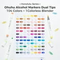 thumbnail image 3 of Ohuhu 48 Sweetness Colors & 104 Colors Alcohol Markers- Chisel and Brush Dual Tips - Honolulu of Ohuhu Markers, 3 of 4