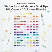 Ohuhu 216 Colors & 104 Colors Alcohol Markers- Chisel and Brush Dual Tips - Honolulu of Ohuhu Markers