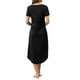 thumbnail image 3 of Camisón de noche para mujer INSPIRE CHIC, con cuello en V, manga corta, vestido largo de lounge para primavera y verano, con bolsillo, 2XL, negro, 3 of 6