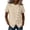 Beige, variant on Asymmetric Tunic Top Women, Round Neck Loose Fit Short Sleeve Blouse White M