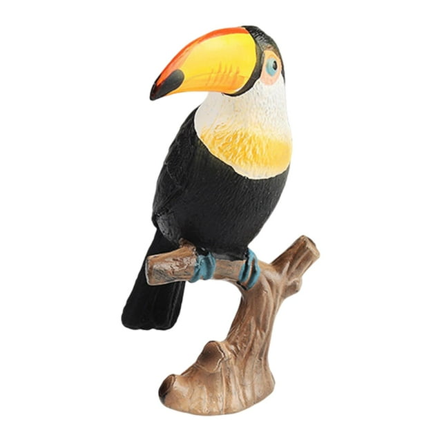 Figuras de pájaros de juguete de PVC artificiales, modelos de animales, juguete de pájaro realista para estantería De pie en la rama
