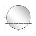 thumbnail image 3 of DecMode 26" x 24" Silver 5 Hooks Wall Mirror, 3 of 8