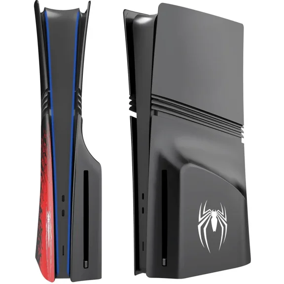 Faceplate for PS5 Pro Disc Edition Case Cover Side Shell Plates For Playstation 5 Pro Disc Edition Console Replacement Accessory Spider eFace Plates Anti-Scratch Dust Cover Skin Protector