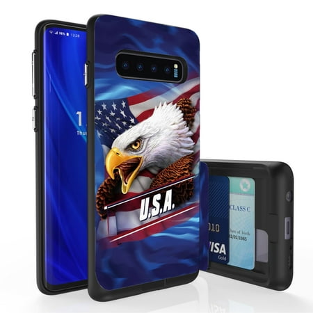 Galaxy S10 Case, PimpCase Slim Wallet Case + Dual Layer Card Holder For Samsung Galaxy S10 [NOT S10e OR S10+] (Released 2019) Eagle