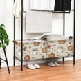 thumbnail image 3 of Yayeee Foldable Storage Basket for Shelves with Handles Waterproof Cloth Bins, Fall Pumpkin Pattern, 3 of 7
