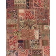 thumbnail image 1 of Ahgly Company Tapis Rectangulaire d'Intérieur Abstrait Marron Rouge Patchwork, 2 Pieds x 4 Pieds, 1 of 6