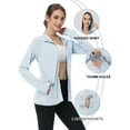 thumbnail image 4 of TRYSIL Women's UPF 50+ Sun Protection Hoodie Jackets Athletic Lightweight Full-Zip Long Sleeve Outdoor, 4 of 7