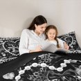 thumbnail image 4 of Manfei Cartoon Alphabet E Print Full Size Comforter Sets,Kawaii Pearl Cheetan Pattern Bedding Comforter Set,Black,Black Reversible,3 Pieces,1 Comforter and 2 Pillowcases, 4 of 7