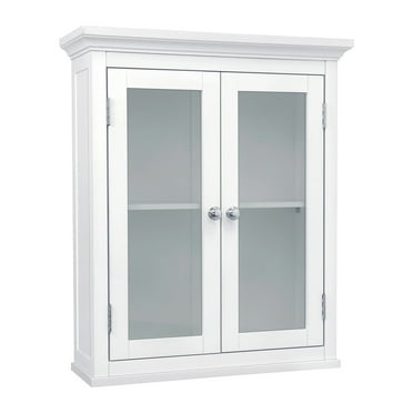 Wooden Wall Cabinet Space Saving Shelves Cupboards Storage Shelf with 2 Doors