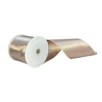 Vickerman QTX241180 4 in. x 10 Yards Cafe Latte Satin Ribbon