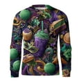 thumbnail image 5 of Mardi Gras Shirts for Men Crewneck Knitted Pullover Sweater Long Sleeve Funky Mardi Gras Printed Dress Pullover Sweaters Fancy Mask Printed Slim Fit Carnival Lightweight Casual Dress,Light pink L, 5 of 6