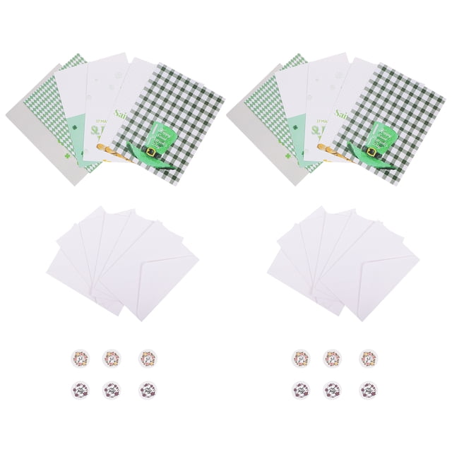Miangastore Cartes de Vœux de Festival Design Carré de Couleurs Assorties 2 Ensembles 6 Pcs