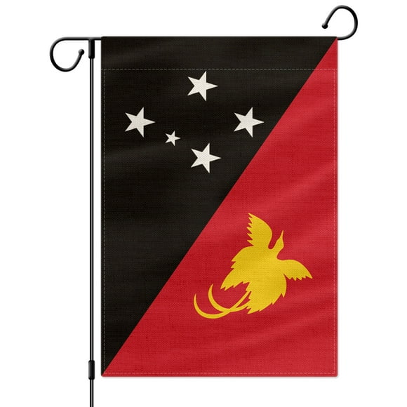 PTEROSAUR Papua New Guinea Garden Flag, 12.5x18 inch Double Sided Burlap for House Yard Lawn Indoor Outdoor Decor
