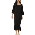 thumbnail image 1 of Camisones de noche para mujeres INSPIRE CHIC, con mangas 3/4, vestido de pijama, 2XL, negro, 1 of 6