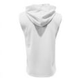 thumbnail image 3 of lkfuzj Summer Thin Men's Casual Hooded Solid Color Lace Up Sleeveless Hooded Top Stylish Vest Tops Charming Summer Mens Tank Blouses Clothing -White, 3 of 7