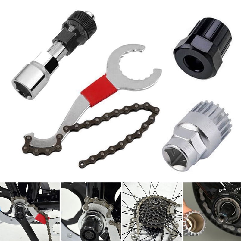 Crank Puller Bike Bicycle Repair Tool Chain Whip Freewheel Cassette Remover 