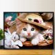 thumbnail image 2 of (w3030) Resina Serie Gatitos Con Diamantes Completos 40*30CM, 2 of 9