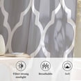 thumbnail image 6 of Moroccan Grey Semi Sheer Curtains Drapes for Living Room, Bedroom, French Doors Window 72 Inches Long, Modern Abstract Geometric Minimalist Rod Pocket Chiffon Curtain Drapery Voile Draperies Panel, 6 of 8