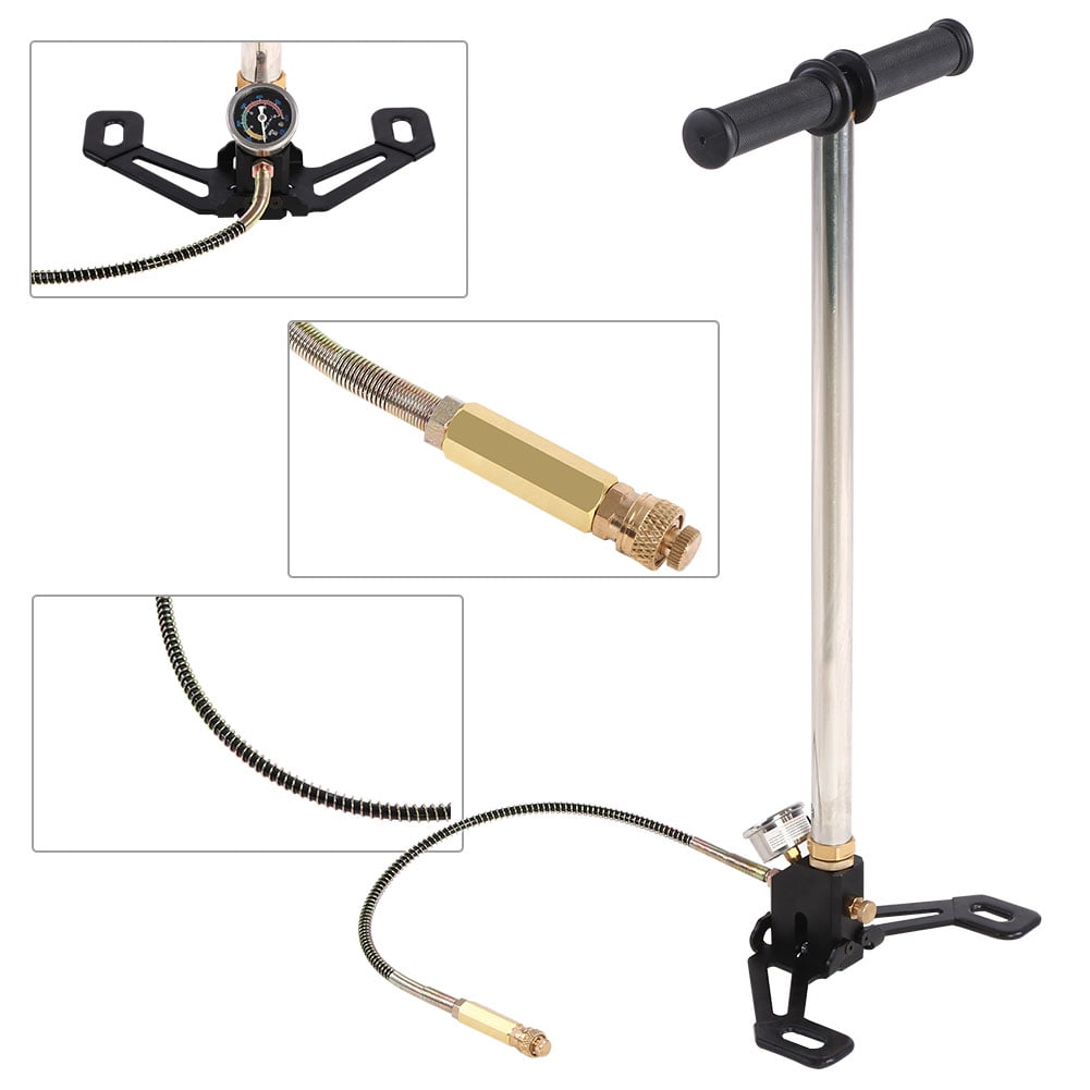 PCP Hand Pump 3 Stages 4500Psi Air Pump High Pressure Stirrup Charger
