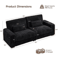 thumbnail image 4 of Onbrill Modular Loveseat with 2 USB, Modern Deep Seat Plush Corduroy, Black, 4 of 8