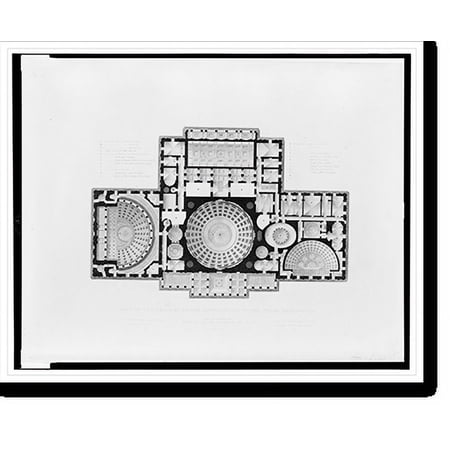 Historic Print, [United States Capitol, Washington, D.C. Reflected ceiling plan], 16" x 20"