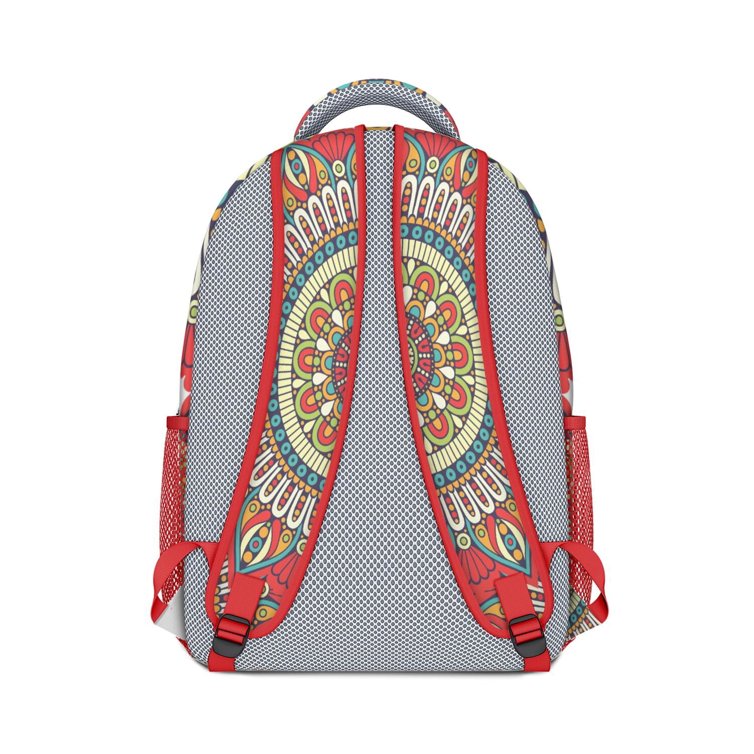 Sacred Symbolic Mandala Backpack - Ergonomic Design with Padded Straps for Commuters
