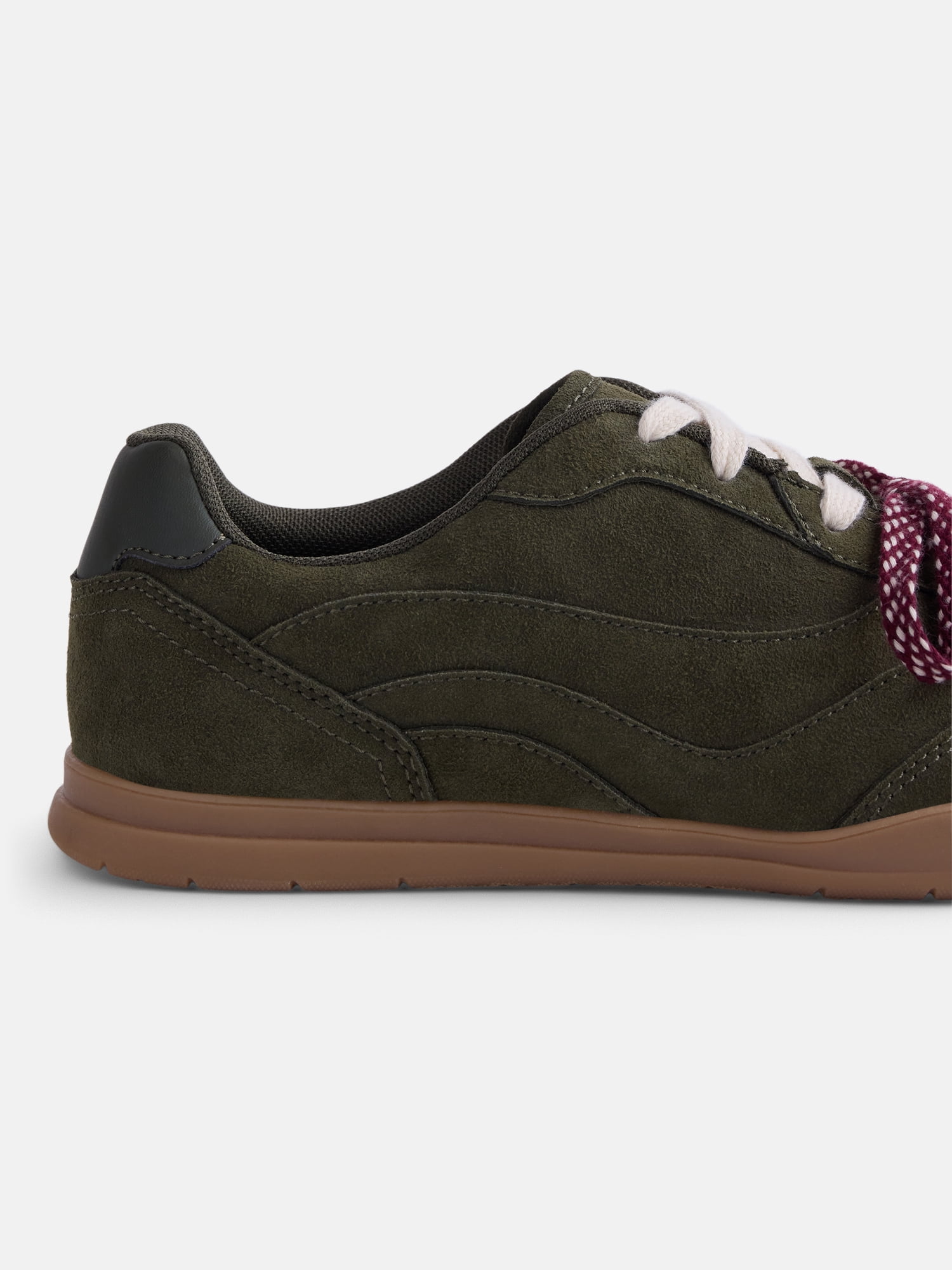 No Boundaries Women's Faux Suede Double Lace Sneakers