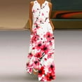 thumbnail image 2 of Lindreshi Summer Dresses for Women 2024 Women Casual Loose Printed Tank Dress Beach V-neck Pocket Sundress Sleeveless Dresses, 2 of 5