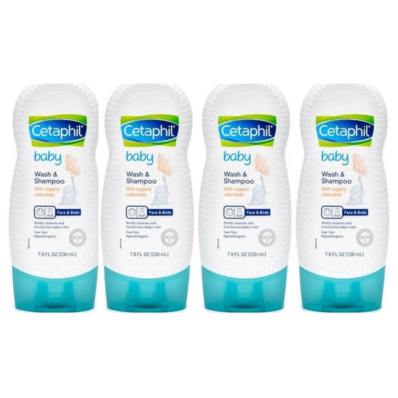 Cetaphil Baby Wash & Shampoo, Calendula, 7.8 fl oz (4 pack) (Bundle)