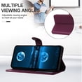 thumbnail image 6 of ELEHOLD Wallet Case for iPhone 17 Pro Max, Shockproof Leather Kickstand Flip Case with Card Slots and Lanyard, Purple, 6 of 7