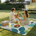 thumbnail image 4 of Teal Green Leaves Outdoor Rug 5x8 Ft - Reversible Patio Rug Outdoor Camping Rugs, Summer Botanical Pastoral Rustic Washable Indoor Outdoor Area Rugs, Non-Slip Outdoor Carpet Runner for Deck/Porch, 4 of 8