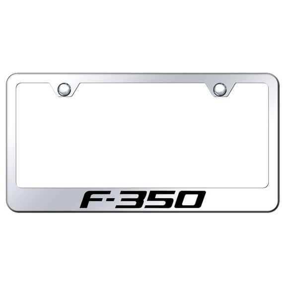 Ford F-350 Laser Etched Logo Stainless Steel License Plate Frame (Chrome)